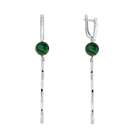 Купить оптом серьги из серебра с малахитами 2340380725 от Krasnoe