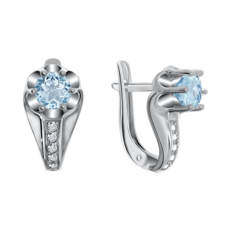 Купить оптом серьги из серебра с топазами, топазами, топазами и фианитами 2340700072 от Krasnoe