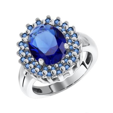 Купить оптом кольцо из серебра с фианитом и ситаллами 1340880150л-77 от Krasnoe