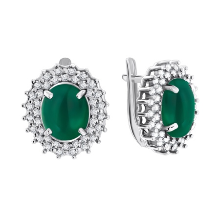 Купить оптом серьги из серебра с агатами и фианитами 2340390150л-1-60 от Krasnoe