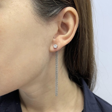 Купить оптом пусеты из серебра с фианитами 2340204867 от Krasnoe