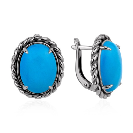 Купить оптом серьги из серебра с бирюзой 2310Б26398 от Krasnoe