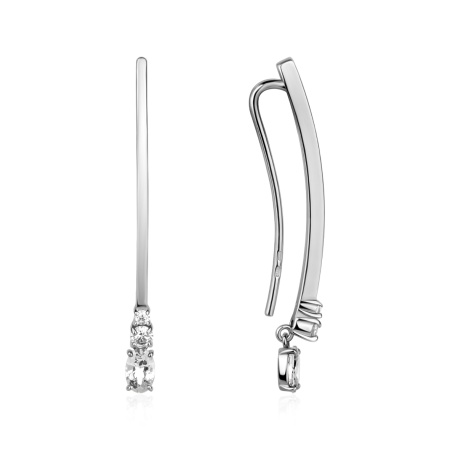 Купить оптом серьги из серебра с фианитами 2340206483 от Krasnoe