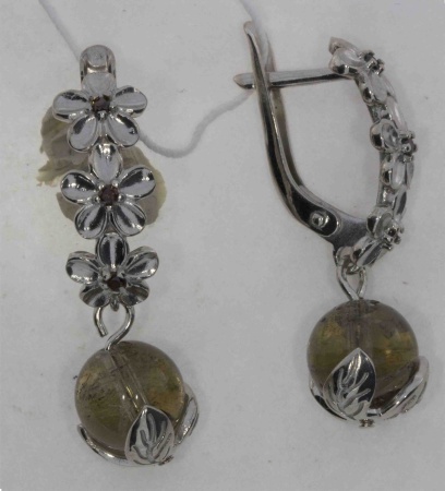 Купить оптом серьги из серебра с топазом 3201013614 от Krasnoe