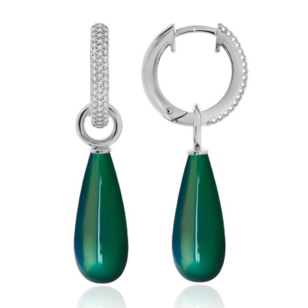 Купить оптом серьги из серебра с агатами и фианитами 2340391347л-60 от Krasnoe