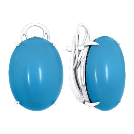 Купить оптом серьги из серебра с бирюзой 2340Б25722 от Krasnoe