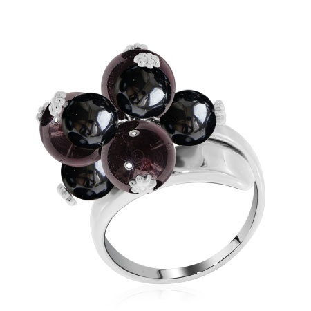 Купить оптом кольцо из серебра с гранатами и агатами 1340871288-91 от Krasnoe