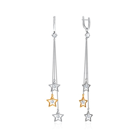 Купить оптом серьги из серебра с фианитами 2350200768 от Krasnoe