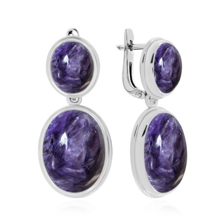 Купить оптом серьги из серебра с чароитами 2340461880 от Krasnoe