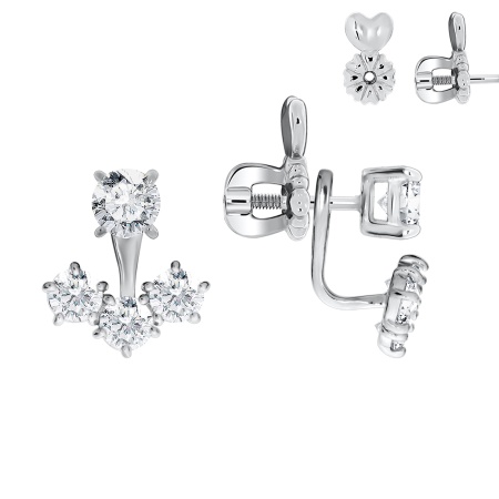 Купить оптом серьги из серебра с фианитами 2340200781 от Krasnoe