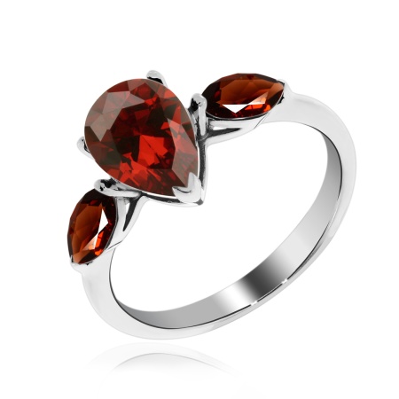 Купить оптом кольцо из серебра с гранатами 1340151808 от Krasnoe