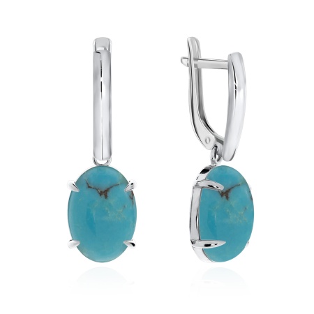 Купить оптом серьги из серебра с бирюзой 2340312314 от Krasnoe
