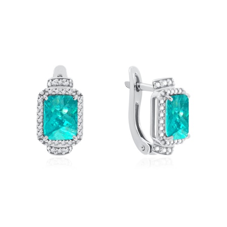 Купить оптом серьги из серебра с турмалинами и фианитами 2340081937л-2-78 от Krasnoe