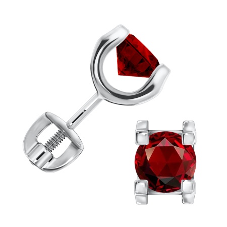 Купить оптом пусеты из серебра с гранатами П340152160 от Krasnoe