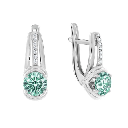 Купить оптом серьги из серебра с муассанитами и фианитами 2340970995-78 от Krasnoe