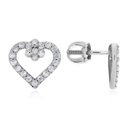 Купить оптом пусеты из серебра с фианитами 2340205284л от Krasnoe