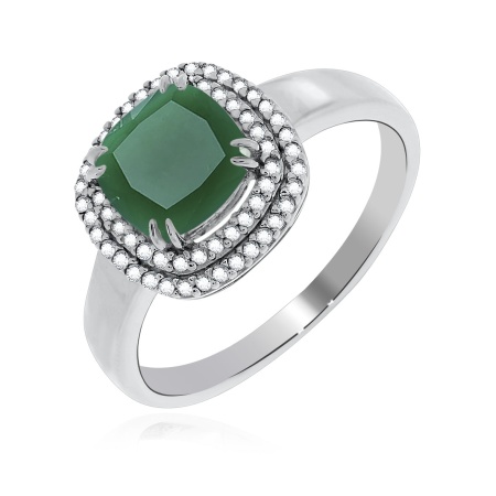 Купить оптом кольцо из серебра с агатом и фианитами 1340391562л-60 от Krasnoe