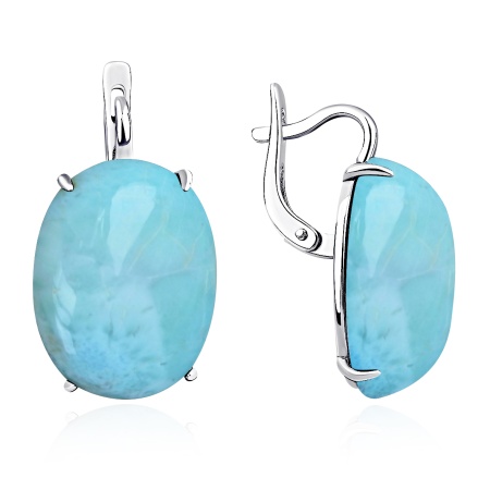 Купить оптом серьги из серебра с ларимарами 2340Л15043 от Krasnoe