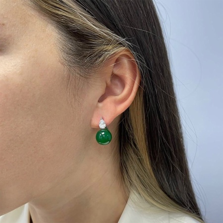 Купить оптом серьги из серебра с агатами и фианитами 2340391396-60 от Krasnoe