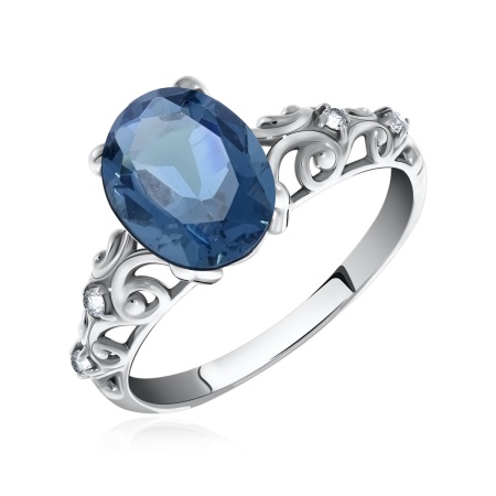 Купить оптом кольцо из серебра с топазом и фианитами 1340700122 от Krasnoe