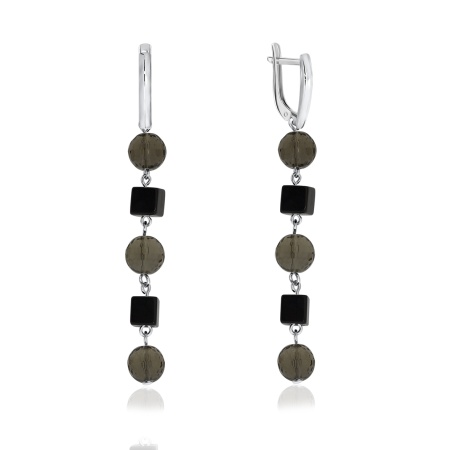 Купить оптом серьги из серебра с агатами и топазами 2340870671-15 от Krasnoe