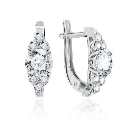 Купить оптом серьги из серебра с фианитами 2340200997 от Krasnoe