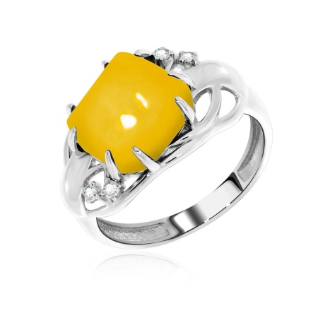 Купить оптом кольцо из серебра с агатом и фианитами 1340390984-50 от Krasnoe