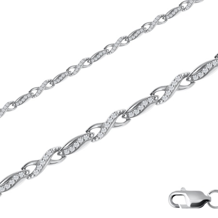 Купить оптом браслет из серебра с фианитами 4340200269л-16 от Krasnoe