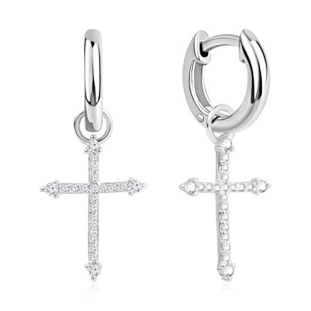 Купить оптом серьги из серебра с фианитами 2340205603 от Krasnoe