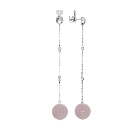 Купить оптом пусеты из серебра с кварцем и фианитами 2340100851л-30 от Krasnoe