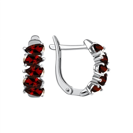 Купить оптом серьги из серебра с гранатами 2340151726 от Krasnoe