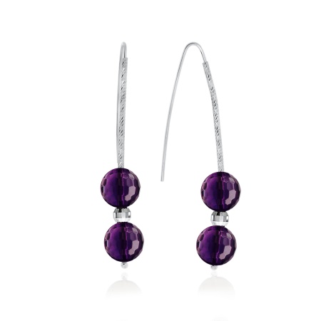 Купить оптом серьги из серебра с аметистами 2340061076-1 от Krasnoe