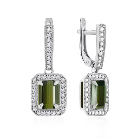 Купить оптом серьги из серебра с ситаллами и фианитами 2340881806л-1-64 от Krasnoe