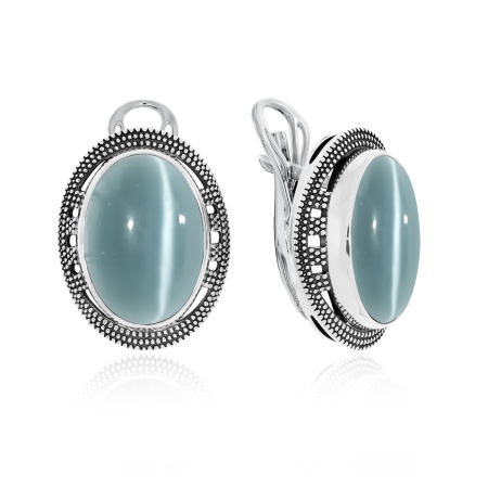 Купить оптом серьги из серебра с кошачий глазами 2310260981-70 от Krasnoe