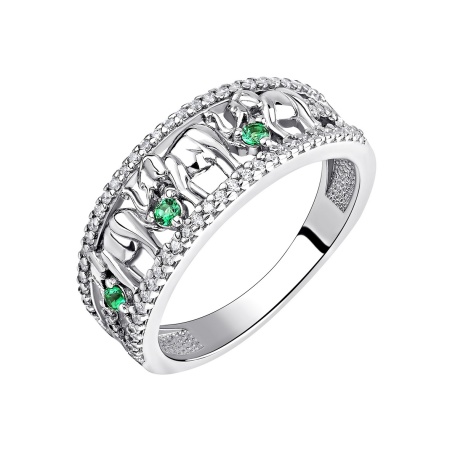 Купить оптом кольцо из серебра с ситаллами и фианитами 1340881940л-60 от Krasnoe