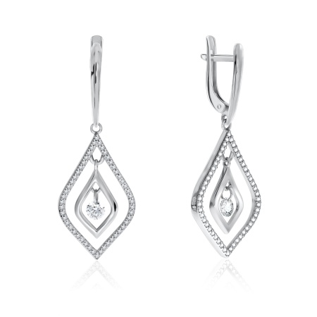 Купить оптом серьги из серебра с фианитами 2340200775л от Krasnoe