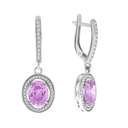 Купить оптом серьги из серебра с фианитами 2340203626л-30 от Krasnoe