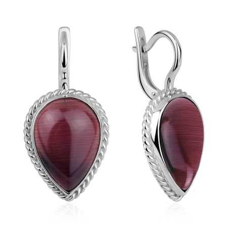 Купить оптом серьги из серебра с кошачий глазами 2340265902-33 от Krasnoe