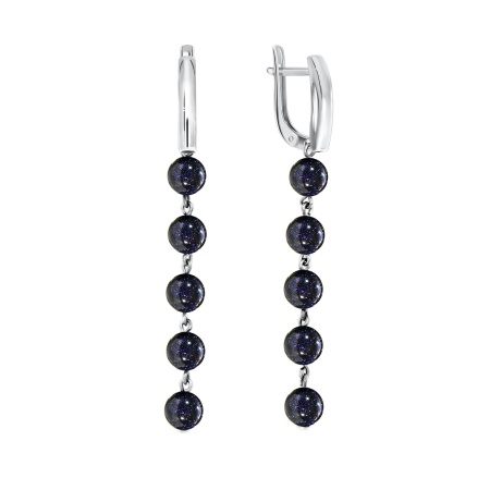 Купить оптом серьги из серебра с синтетическими авантюринами 2340360308-80 от Krasnoe