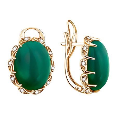 Купить оптом серьги из серебра с агатами и фианитами 2320395114л-60 от Krasnoe