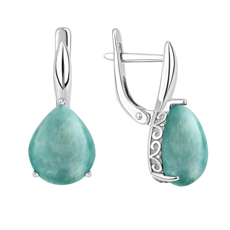 Купить оптом серьги из серебра с амазонитами 2340375161 от Krasnoe