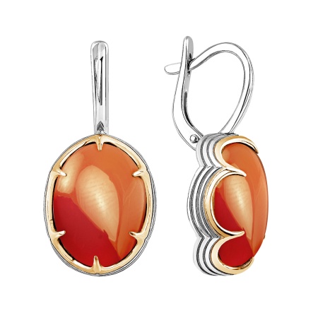 Купить оптом серьги из серебра с сердоликами 2317685175 от Krasnoe