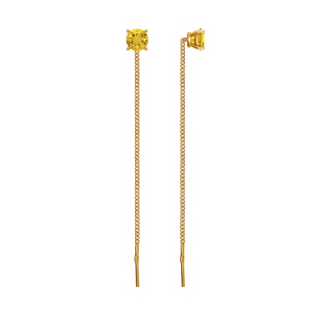 Купить оптом серьги из серебра с цитринами Ц320110442 от Krasnoe