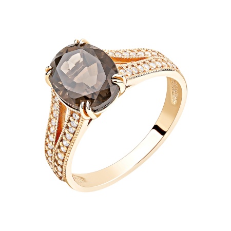 Купить оптом кольцо из серебра с топазом и фианитами 1329101949л от Krasnoe