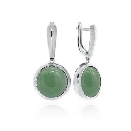 Купить оптом серьги из серебра с нефритами 2340350396 от Krasnoe