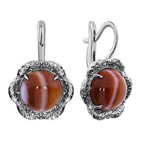 Купить оптом серьги из серебра с сердоликами 2340685178 от Krasnoe