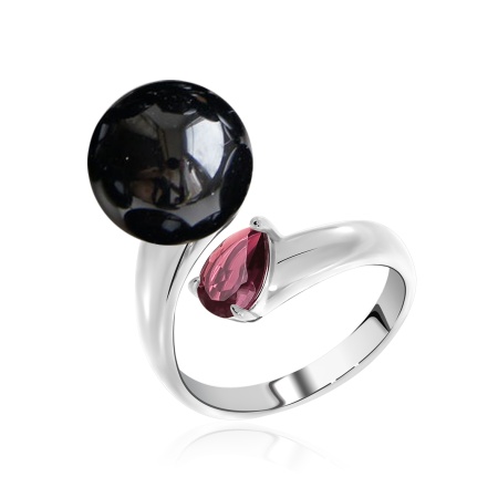 Купить оптом кольцо из серебра с агатом и фианитом 1340391396-1-20 от Krasnoe