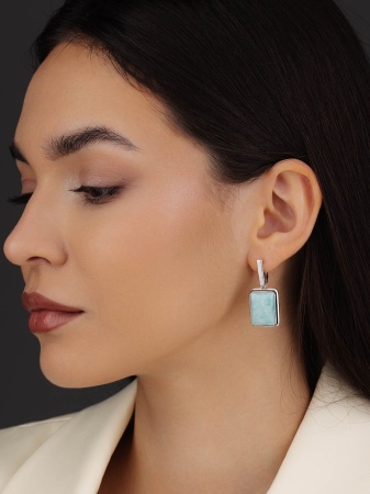 Купить оптом серьги из серебра с амазонитами 2340375905 от Krasnoe