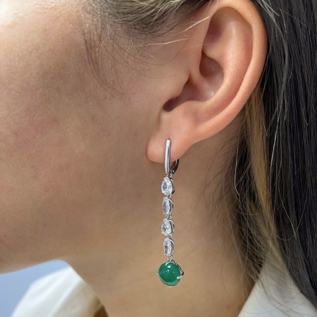 Купить оптом серьги из серебра с агатами и фианитами 2340391205-1-60 от Krasnoe