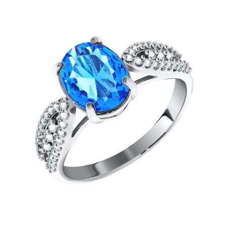 Купить оптом кольцо из серебра с кварцем и фианитами 1340180186л-72 от Krasnoe